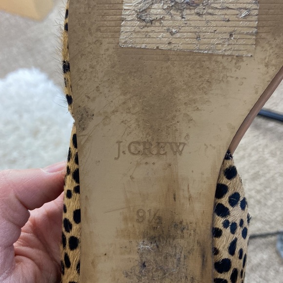 J. Crew Zoe Leopard Print Calf Hair d'Orsay Flats Women's 9.5 Business Casual - Picture 8 of 8